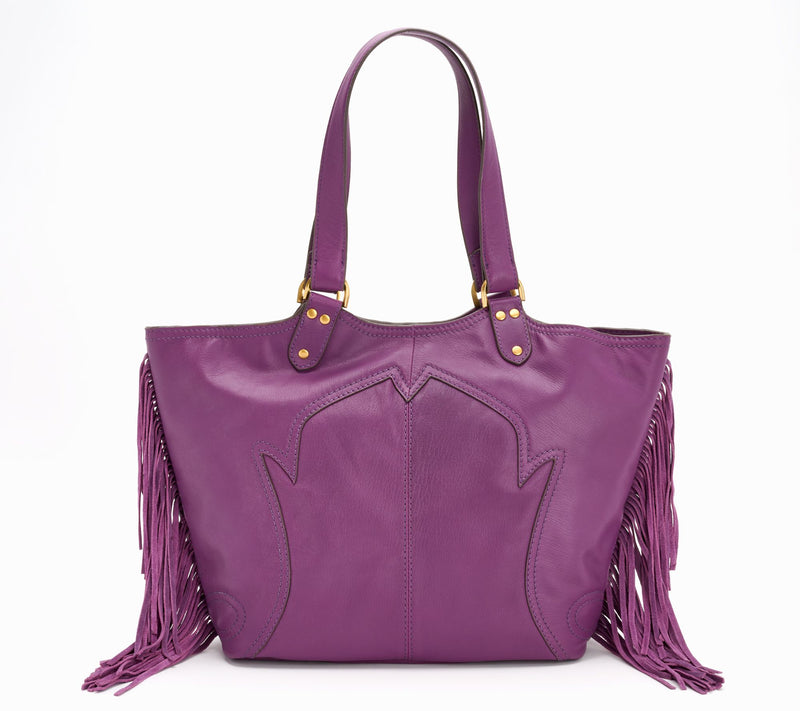 Vince Camuto Sandi Genuine Leather Tote with Fringe — View 3