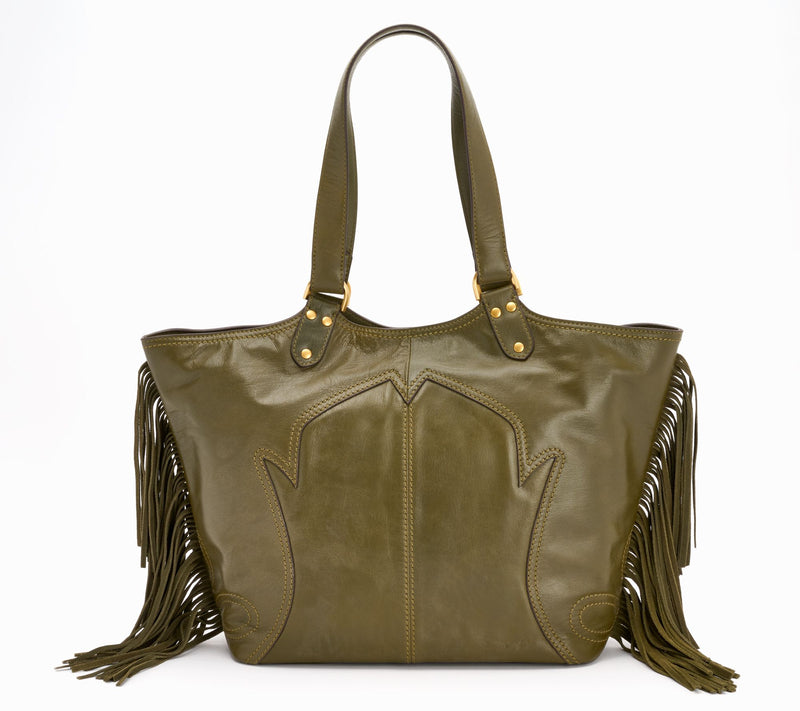 Vince Camuto Sandi Genuine Leather Tote with Fringe — View 7