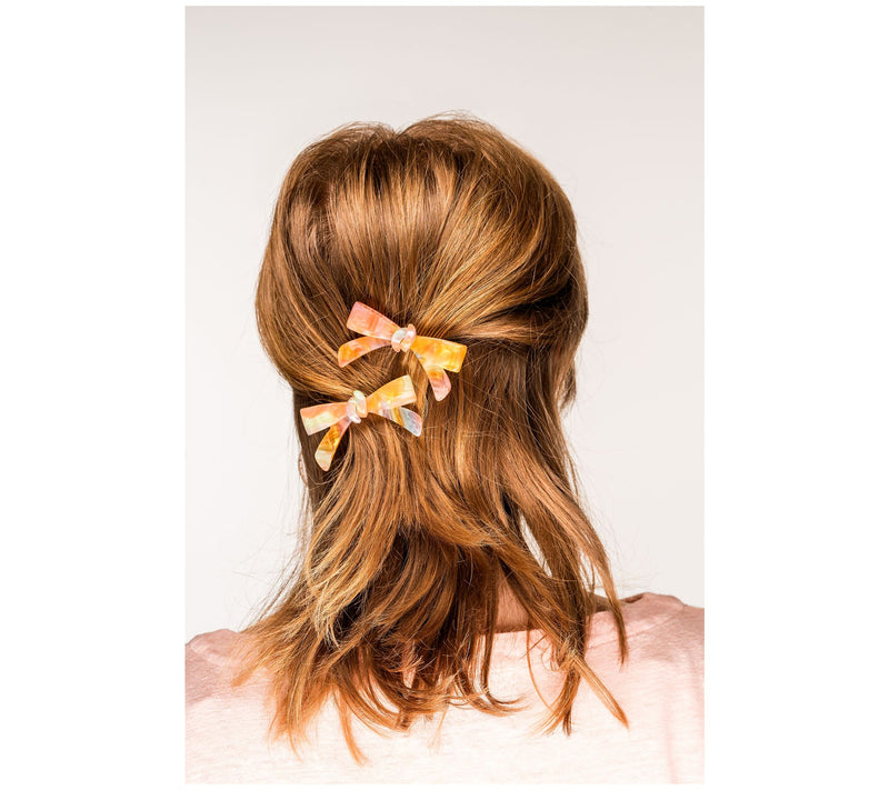 Violet and Brooks Acetate Marble Bow AlligatorClip Duo — View 2