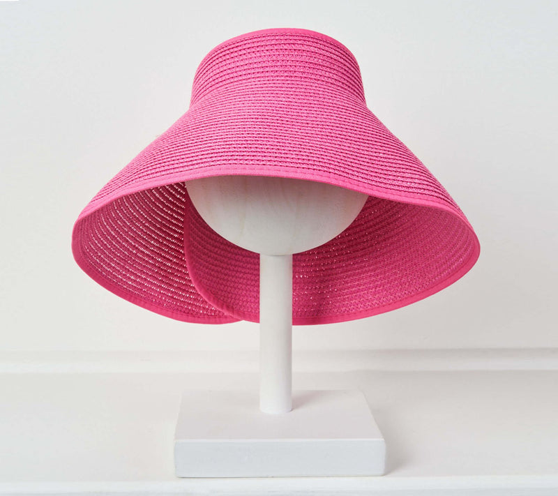 Violet and Brooks Poppy Adjustable Roll-Up Straw Bow Visor — View 9