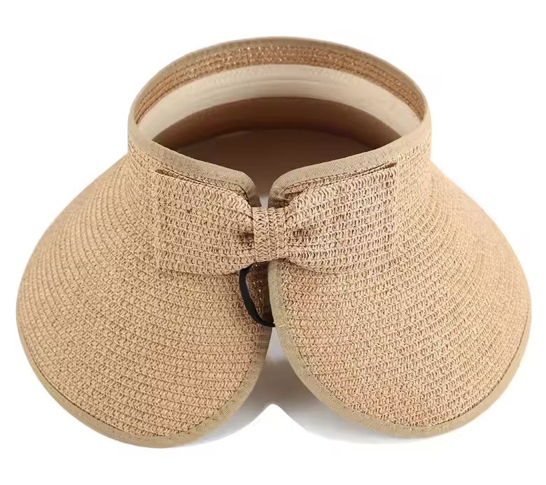 Violet and Brooks Poppy Adjustable Roll-Up Straw Bow Visor — View 11
