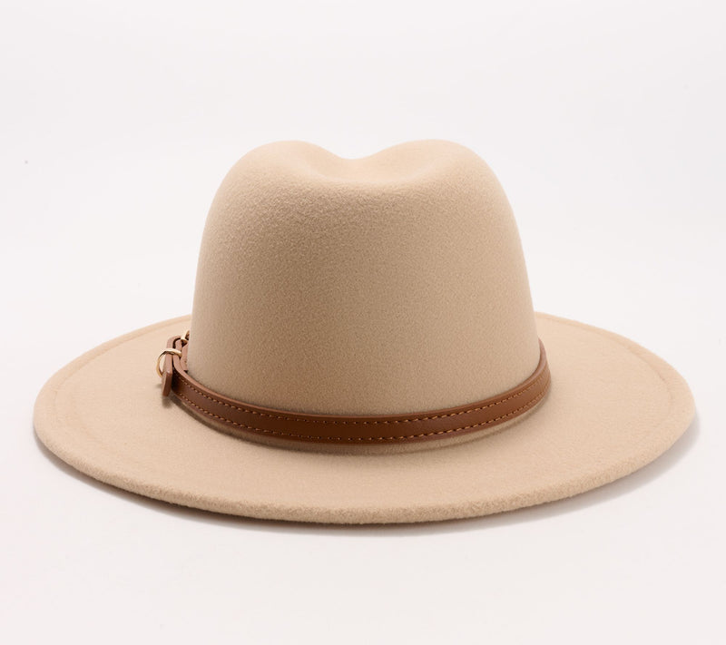 Complliments Felt Hat with Faux Leather Trim — View 12