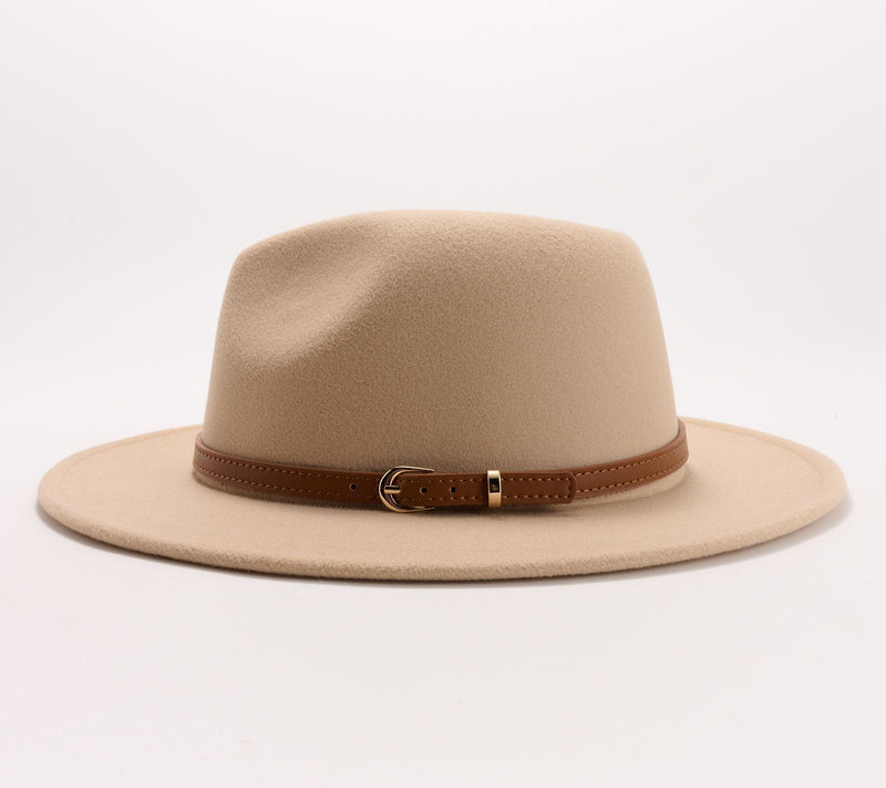Complliments Felt Hat with Faux Leather Trim — View 10