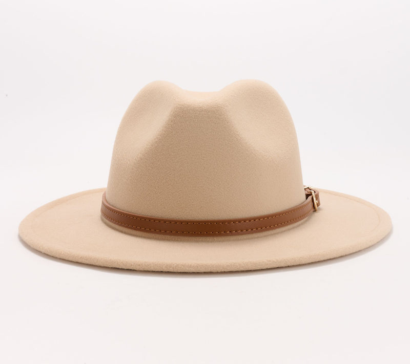 Complliments Felt Hat with Faux Leather Trim — View 11
