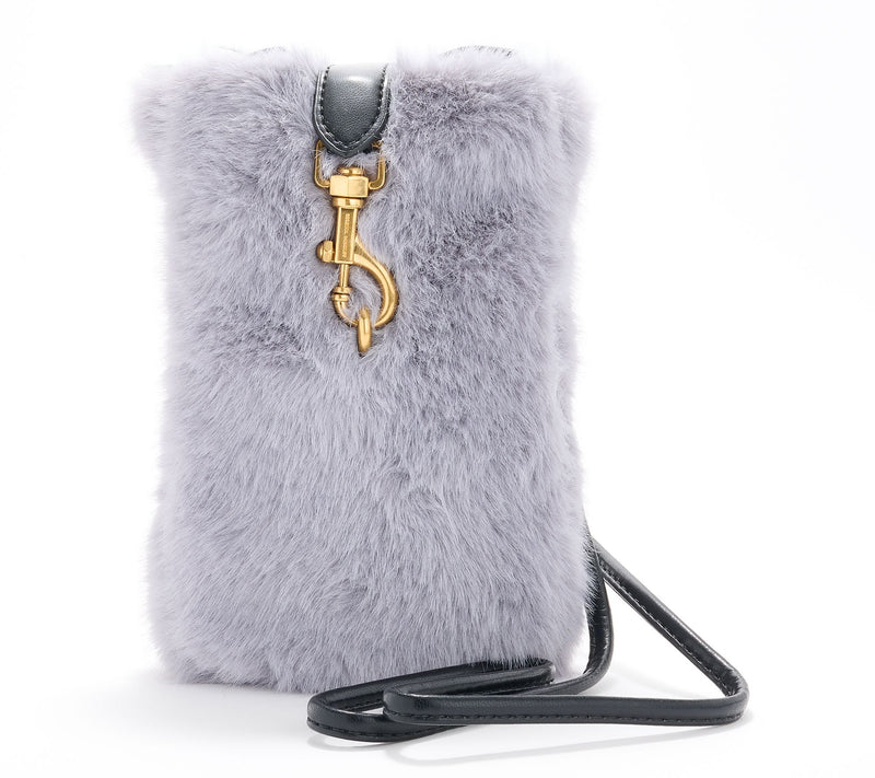 Rebecca Minkoff Faux Fur Phone Crossbody — View 3