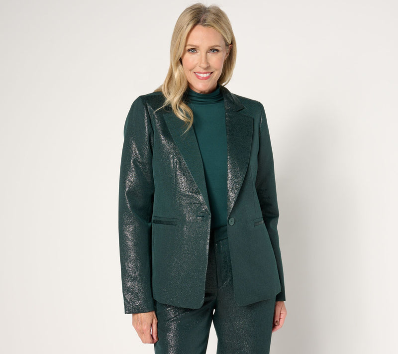 Joan Rivers Red Carpet Regular Metallic Shimmer Blazer — View 9