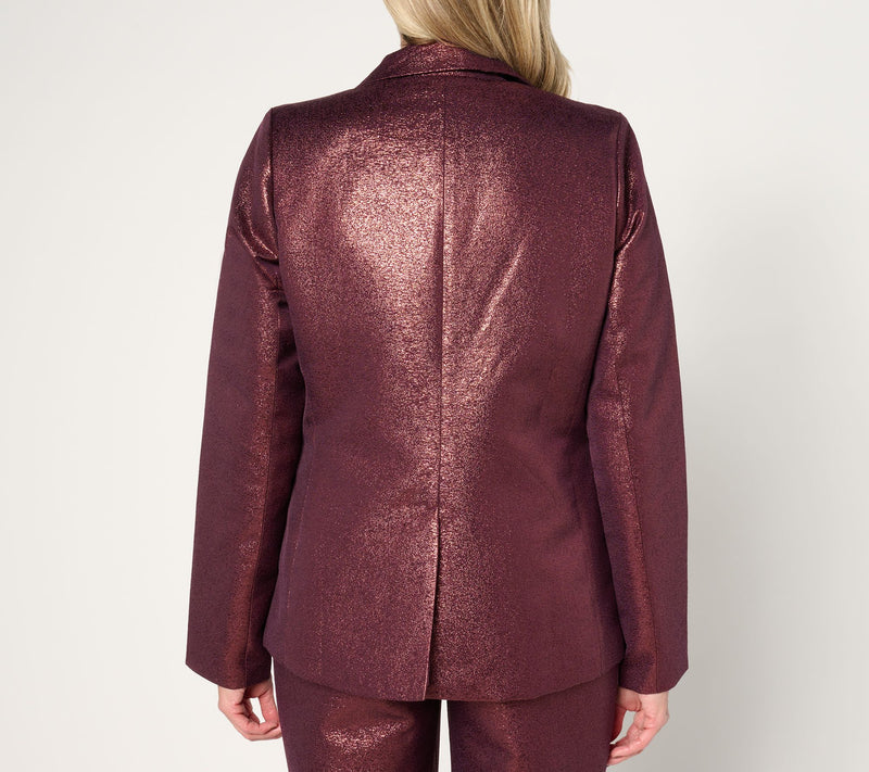 Joan Rivers Red Carpet Regular Metallic Shimmer Blazer — View 16