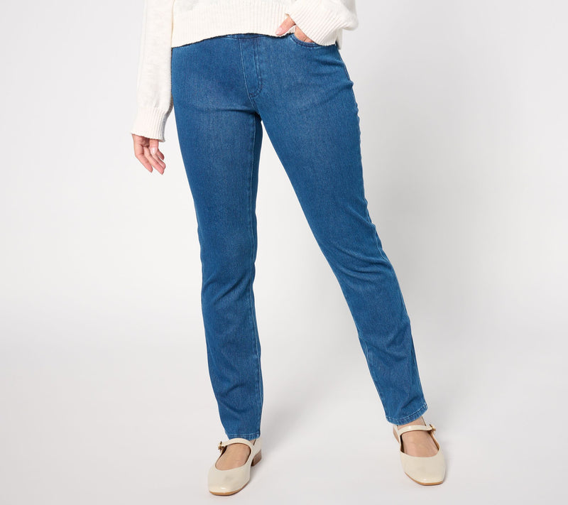 Coldwater Creek Regular Knit Denim Slim Leg Jeans — View 5