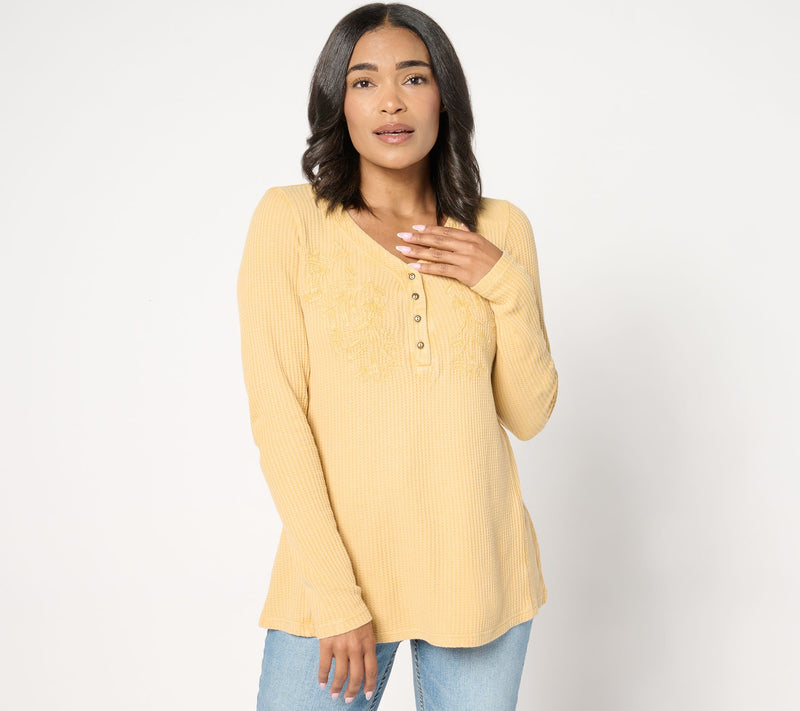 Coldwater Creek Waffle Knit with Embroidery — View 9