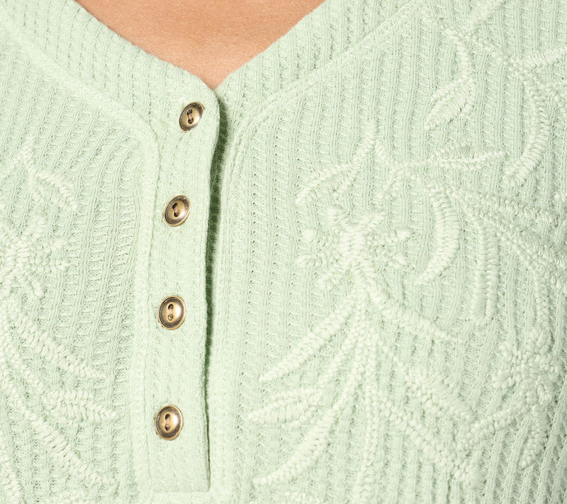 Coldwater Creek Waffle Knit with Embroidery — View 4