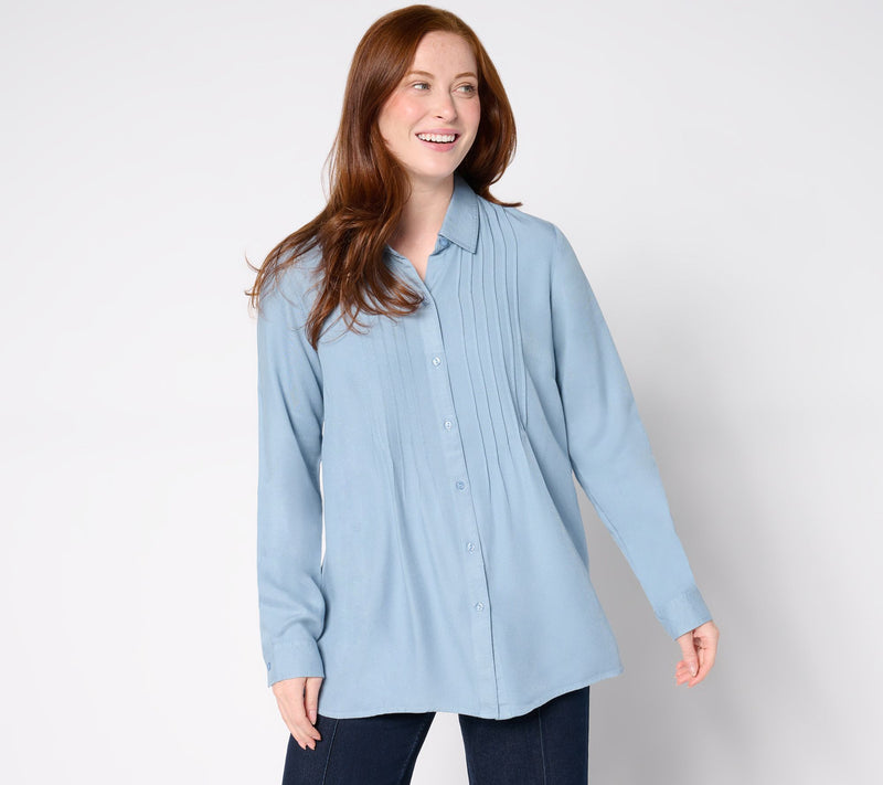 Coldwater Creek Soft Touch Pintuck Shirt — View 10