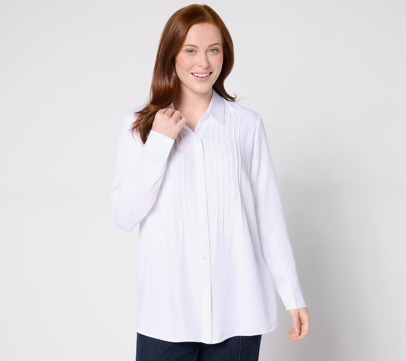 Coldwater Creek Soft Touch Pintuck Shirt — View 11