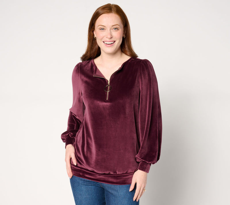 Belle by Kim Gravel Belleour Circle Zip Top — Main view