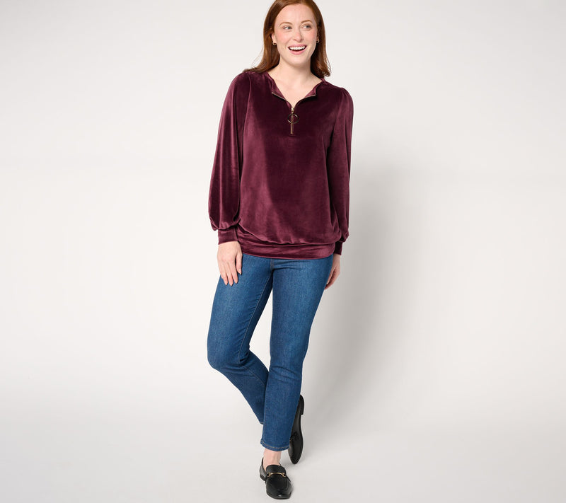 Belle by Kim Gravel Belleour Circle Zip Top — View 4