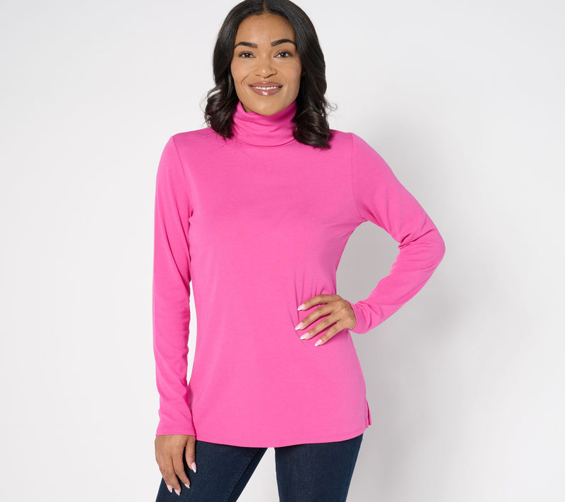 Belle by Kim Gravel TripleLuxe Micro Ribbed Turtleneck — View 17