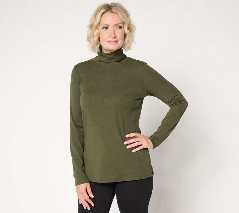 Belle by Kim Gravel TripleLuxe Micro Ribbed Turtleneck — Main view