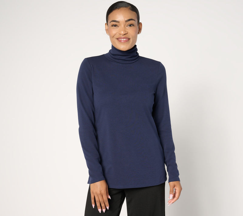 Belle by Kim Gravel TripleLuxe Micro Ribbed Turtleneck — View 9