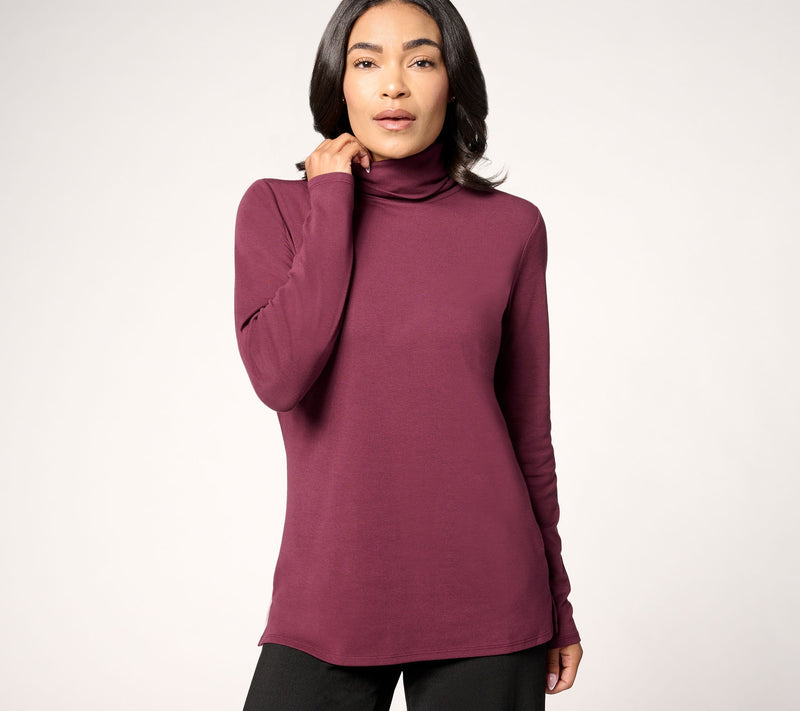 Belle by Kim Gravel TripleLuxe Micro Ribbed Turtleneck — View 7