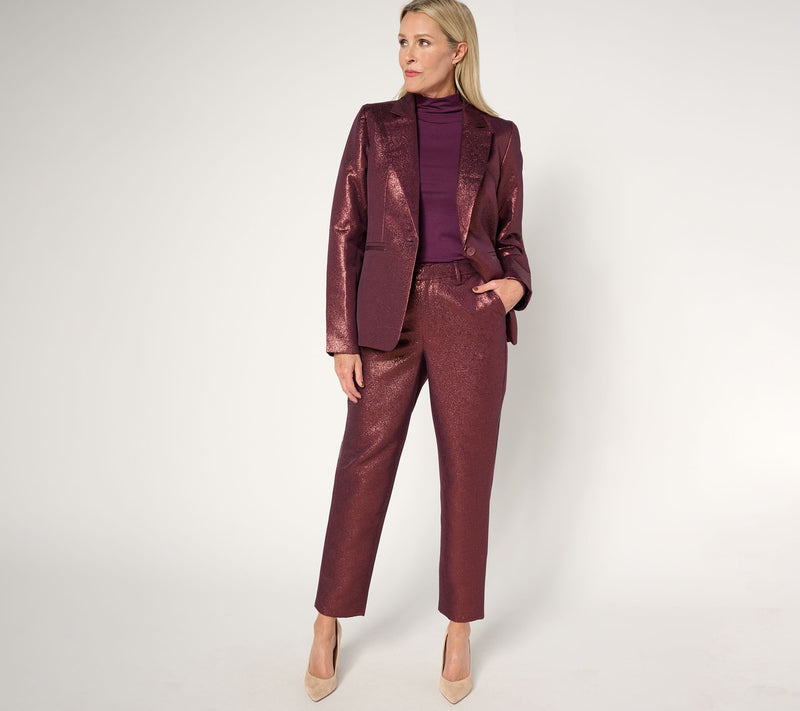 Joan Rivers Red Carpet Petite Metallic Shimmer Blazer — View 17