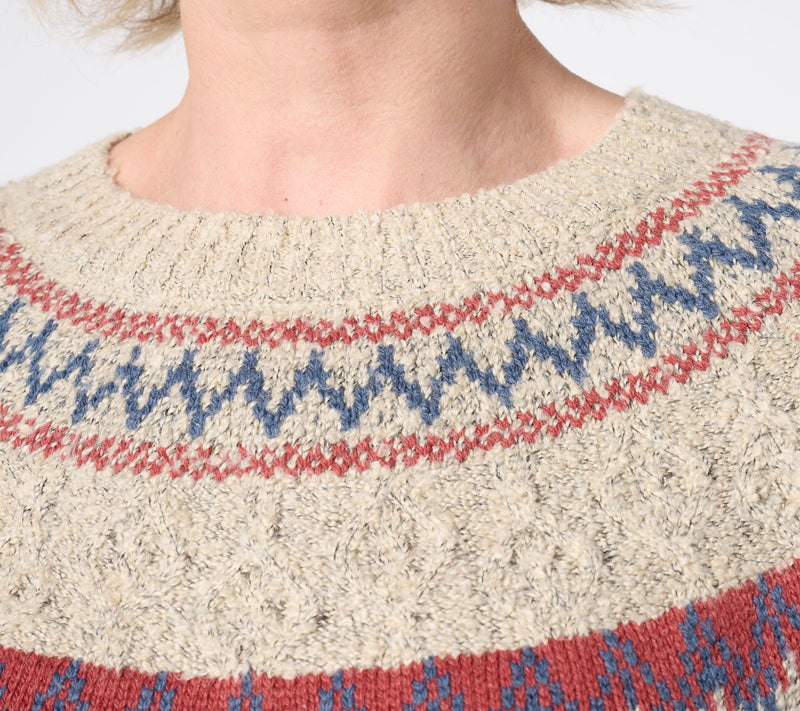Denim & Co. Heritage Fair Isle Jacquard Sweater — View 4