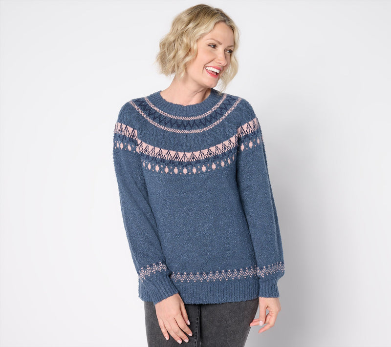Denim & Co. Heritage Fair Isle Jacquard Sweater — View 12