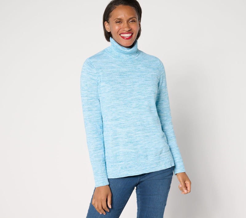 Belle by Kim Gravel Speckle Yarn Turtleneck Sweater — View 11