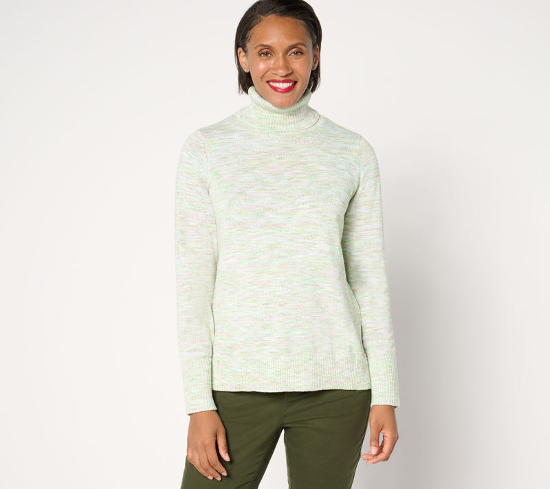 Belle by Kim Gravel Speckle Yarn Turtleneck Sweater — View 12
