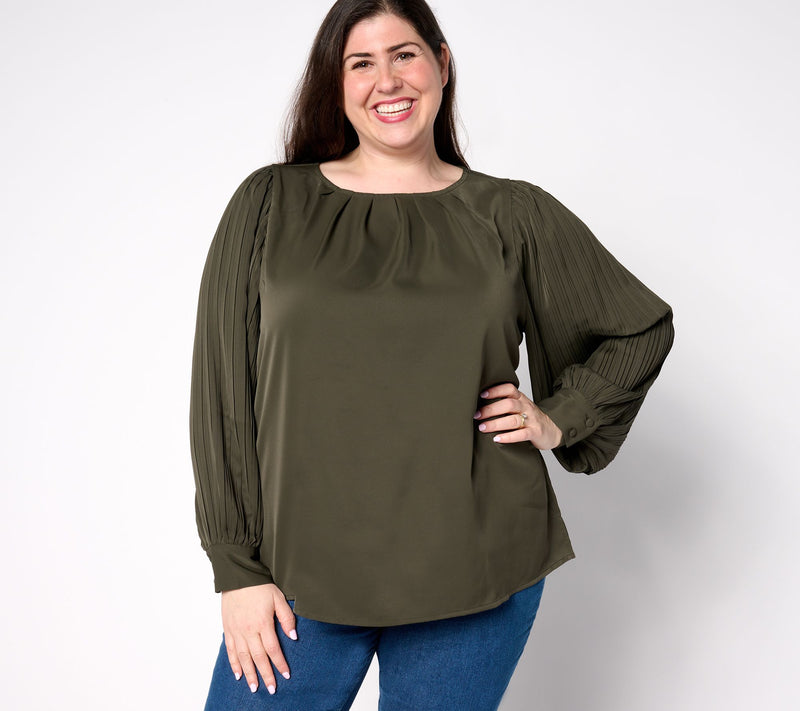 Belle by Kim Gravel Romantica Accordian Sleeve Blouse — View 12
