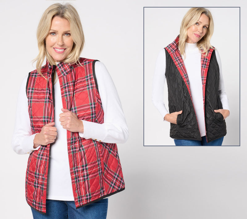 Jingle Belles by Kim Gravel Totally Tartan Reversibelle Vest — View 7