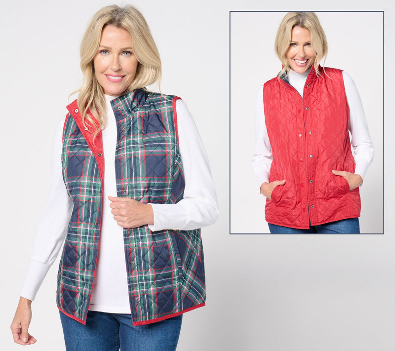 Jingle Belles by Kim Gravel Totally Tartan Reversibelle Vest — View 9