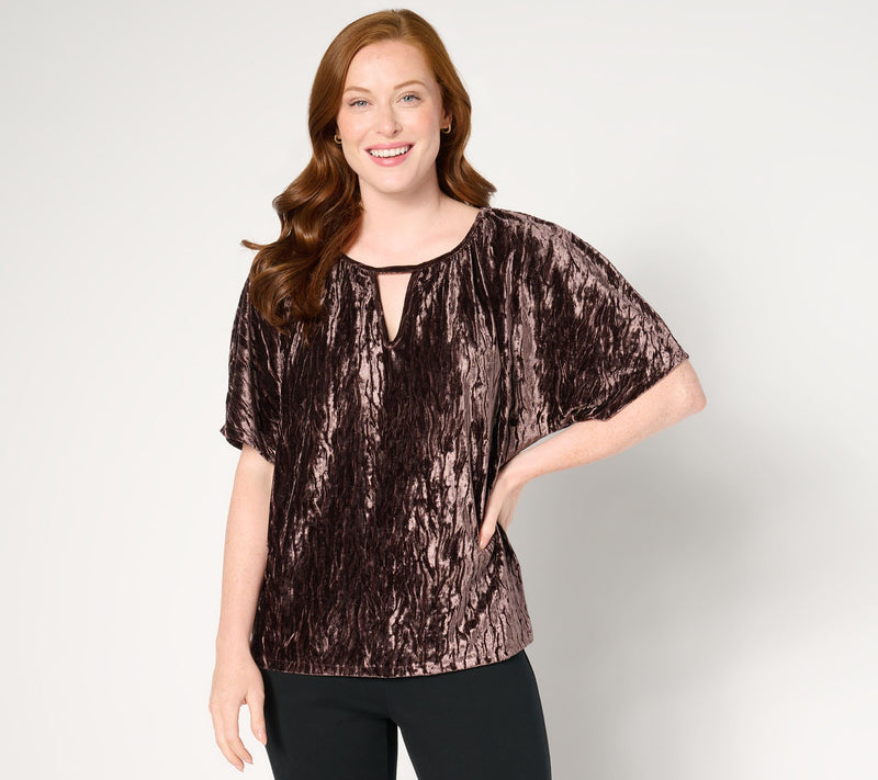 BEAUTIFUL by Lawrence Zarian Crinkle Velvet Top — View 5