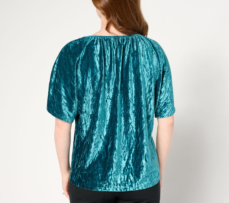BEAUTIFUL by Lawrence Zarian Crinkle Velvet Top — View 10