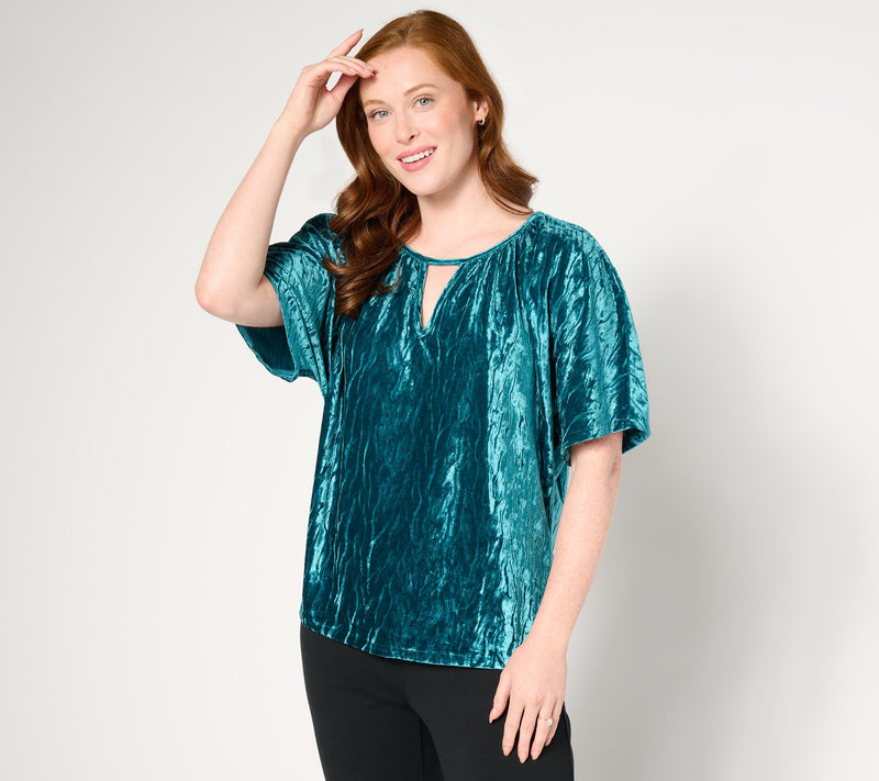 BEAUTIFUL by Lawrence Zarian Crinkle Velvet Top — View 7