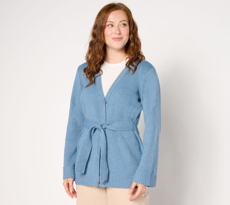 BEAUTIFUL by Lawrence Zarian Tie Waist Cardigan Sweater — Main view