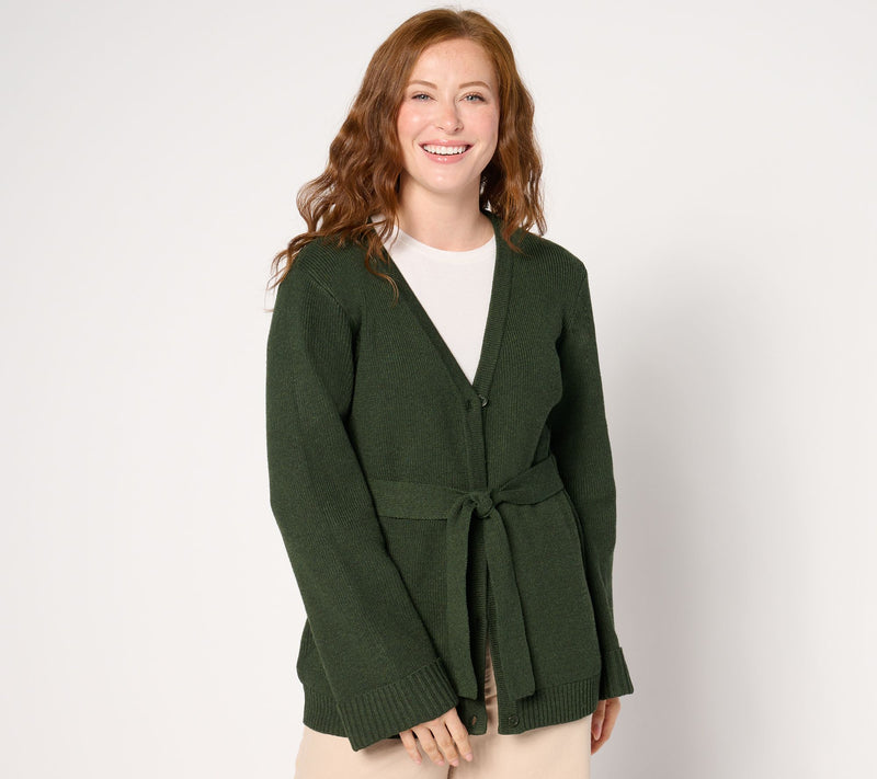 BEAUTIFUL by Lawrence Zarian Tie Waist Cardigan Sweater — View 10