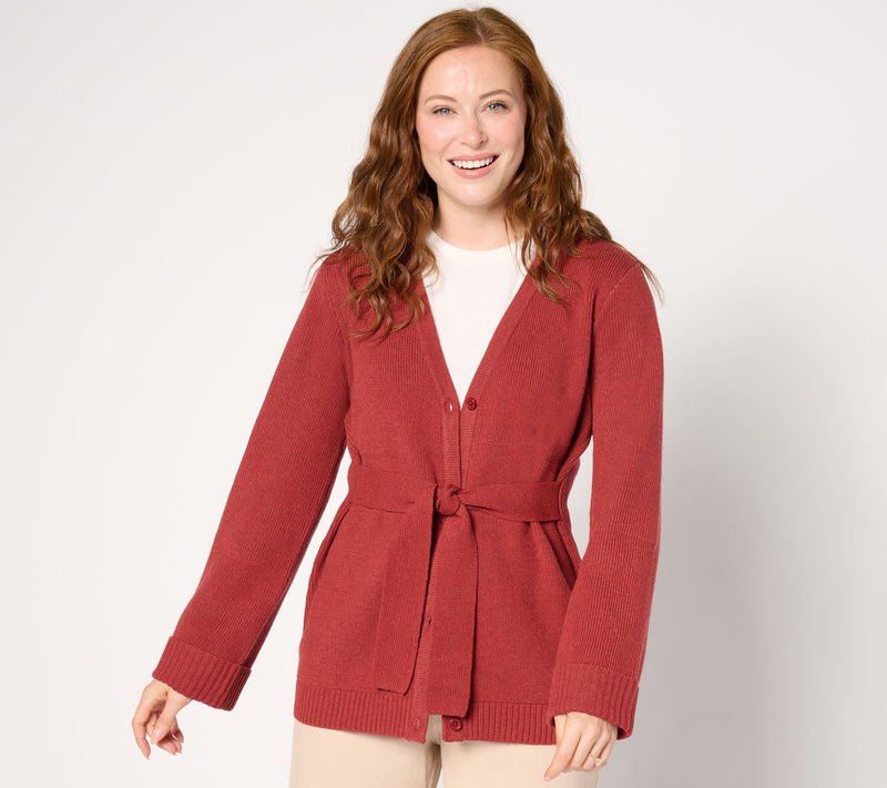 BEAUTIFUL by Lawrence Zarian Tie Waist Cardigan Sweater — View 11
