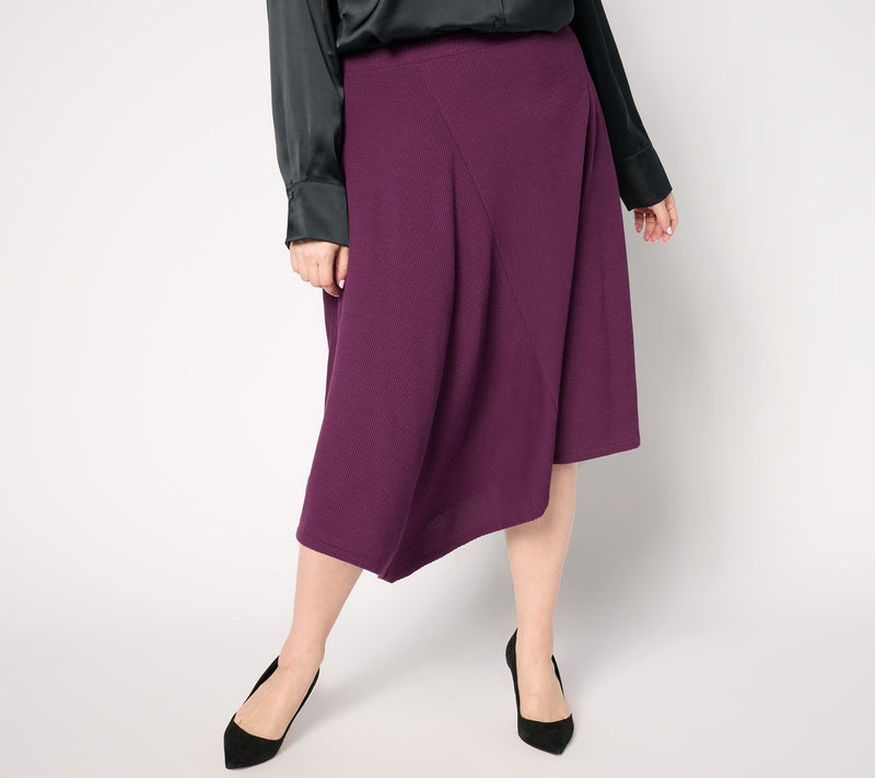 BEAUTIFUL by Lawrence Zarian Regular Asymmetric Rib Knit Skirt — View 8