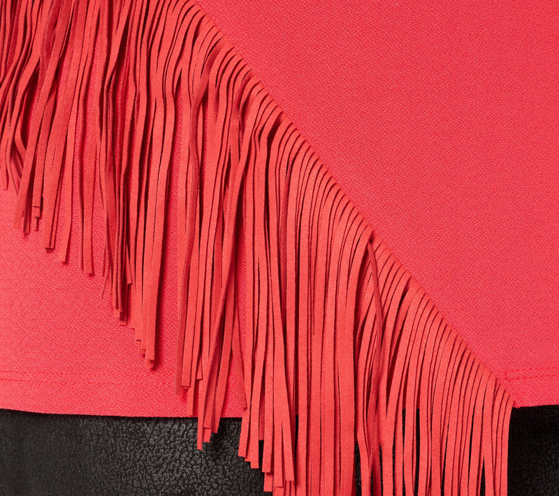 Women with Control Moss Crepe Fringe Top — View 10