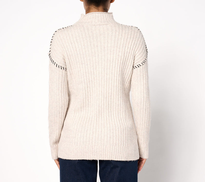 Women with Control Cable Knit Sweater — View 3