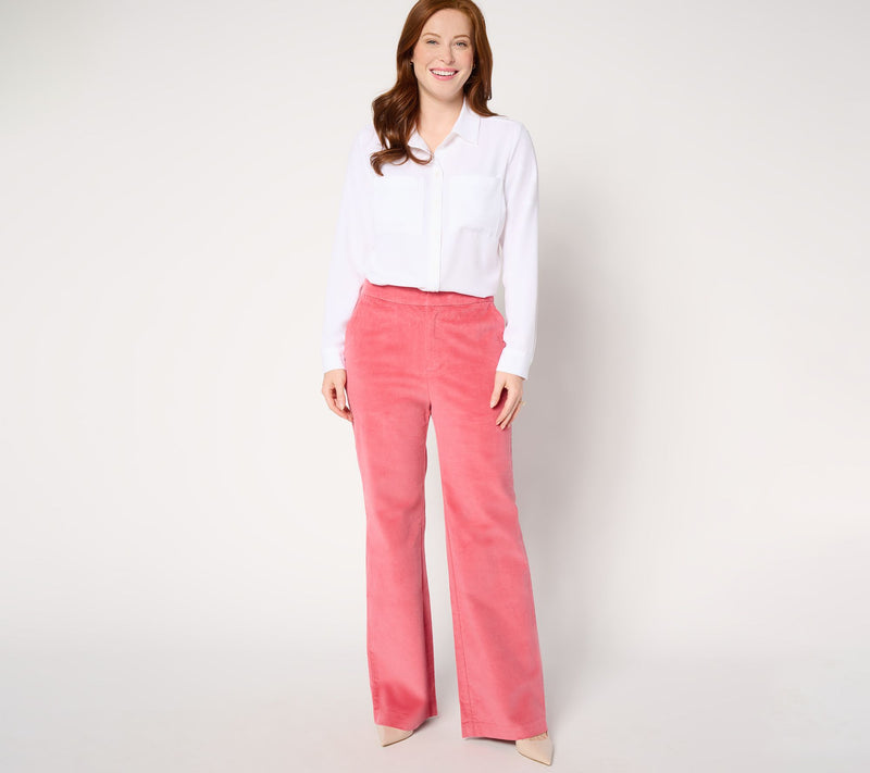 BEAUTIFUL by Lawrence Zarian Petite Wide Leg Corduroy Pant — View 4