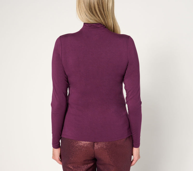 Joan Rivers Wardrobe Builders ButterSoft Funnel Neck Top — View 13