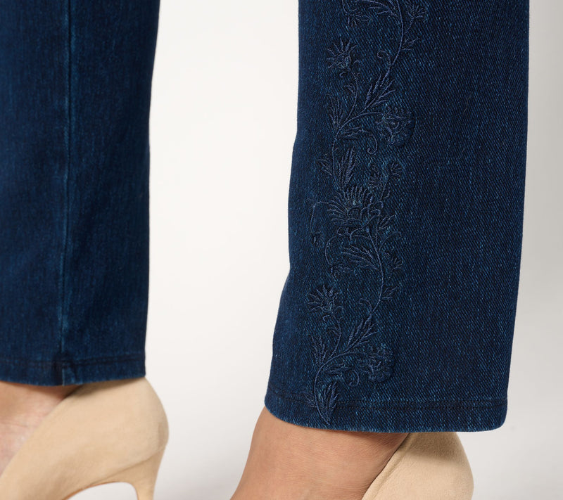 Women with Control Tummy Control Prime Stretch Denim Regular Pants — View 12
