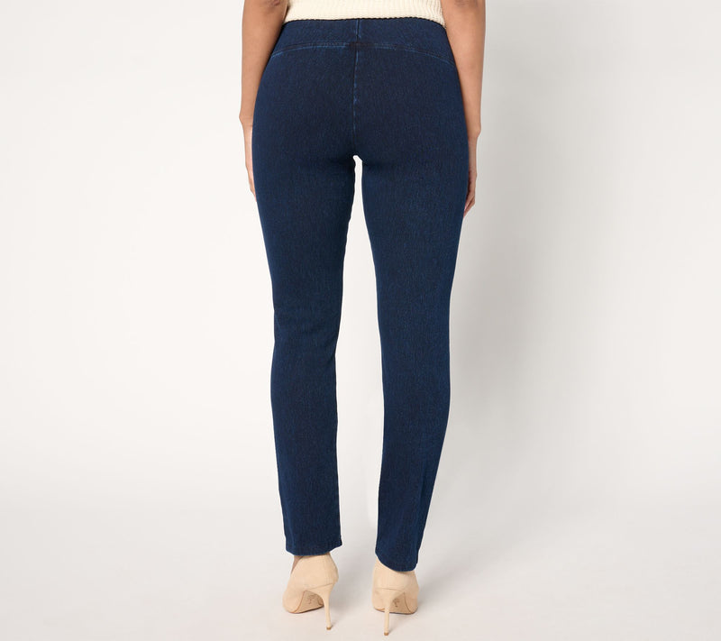 Women with Control Tummy Control Prime Stretch Denim Petite Pants — View 10