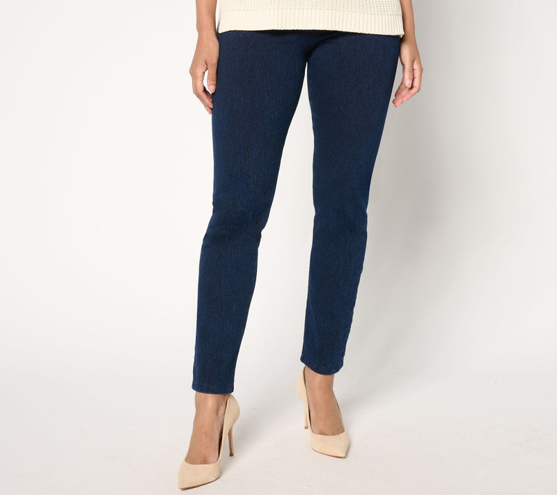 Women with Control Tummy Control Prime Stretch Denim Petite Pants — View 7