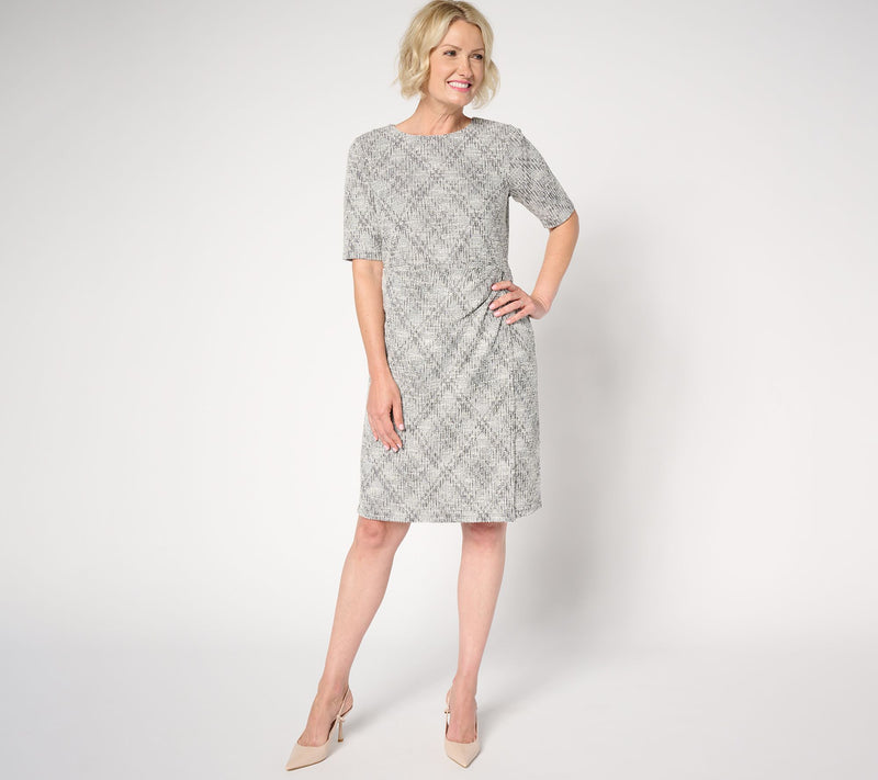 BEAUTIFUL by Lawrence Zarian Regular Stretch Tweed Midi Dress — View 3