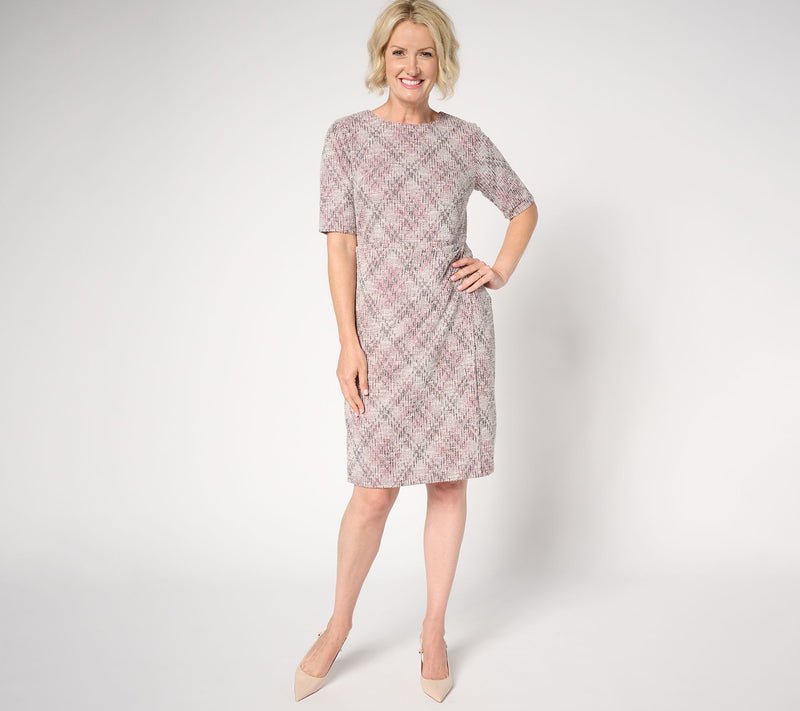 BEAUTIFUL by Lawrence Zarian Petite Stretch Tweed Midi Dress — View 5