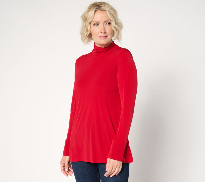 Susan Graver Modern Essentials Pet Liquid Knit Fit & Flare Tunic — View 3