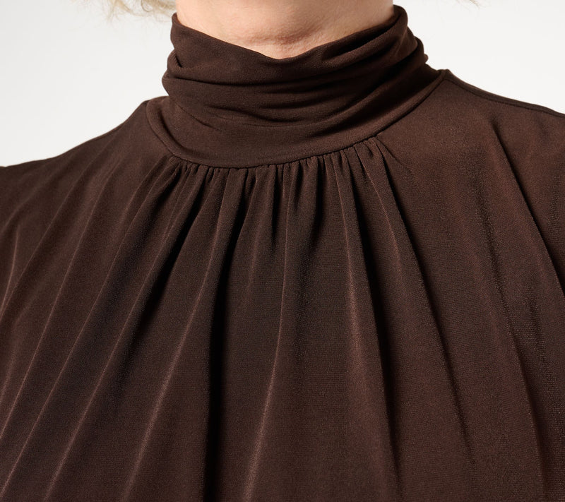 Susan Graver Liquid Knit Sleeveless Top w/ Ruched Mock-Neck — View 13