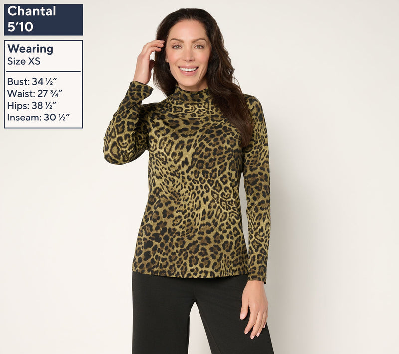 Susan Graver Printed Liquid Knit Set of 2 Long Sleeve Tops — View 11