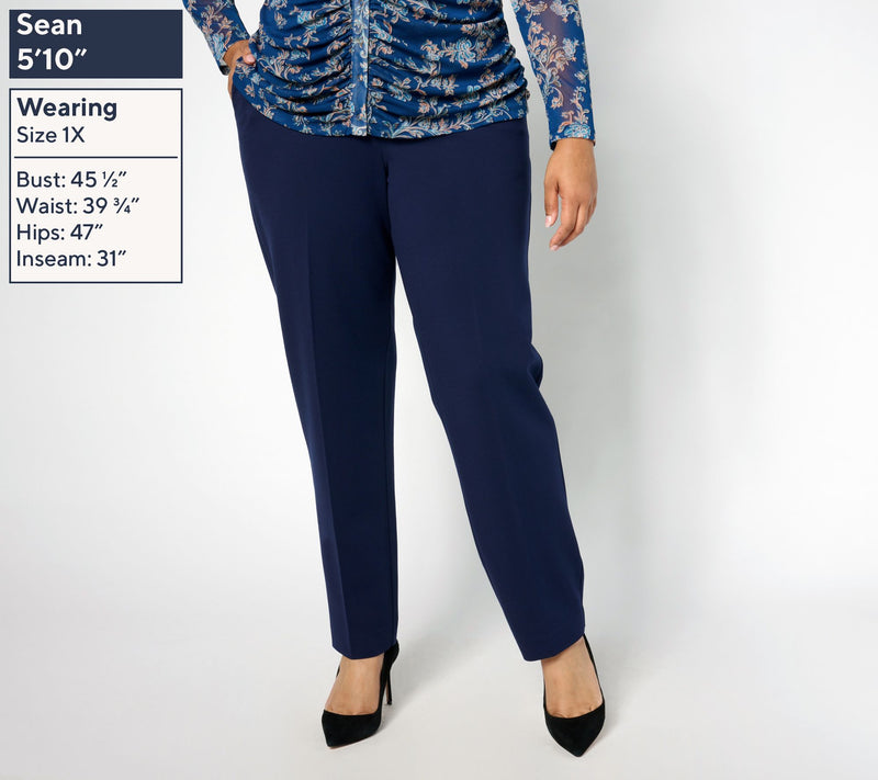 Tailored by Susan Graver Regular Sleek Ponte Straight Leg Trouser — View 12